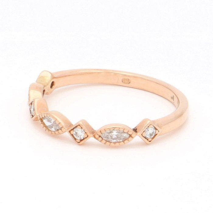 Ring - 18 karaat Roségoud Diamant (Natuurlijk), Handtassen en Accessoires, Ringen