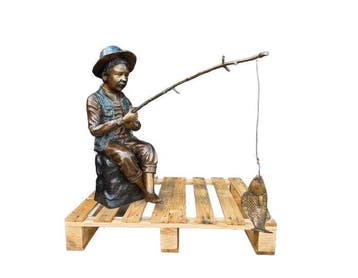 Beeld, XL Bronze Fisherman - 70 cm - Brons - 2026