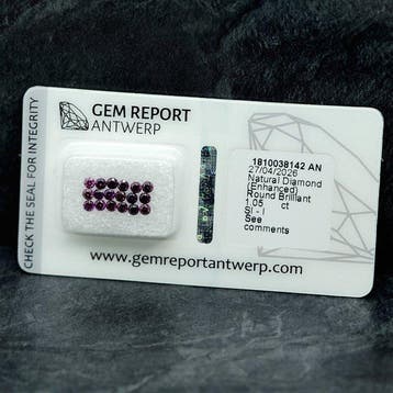 18 pcs Diamant (Traitement de couleur) - 1.05 ct - Rond -, Bijoux, Sacs & Beauté, Pierres précieuses