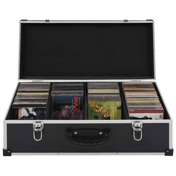 vidaXL Cd-koffer voor 80 cds aluminium ABS zwart, Verzenden