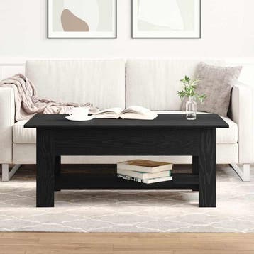 vidaXL Salontafel Zwart Eiken 102 x 55 x 42 cm Bewerkt hout, Verzenden
