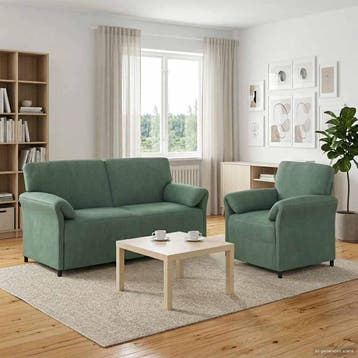 vidaXL bank / zetelstel 2 st Zeegroen Fluweel, Verzenden, Nieuw