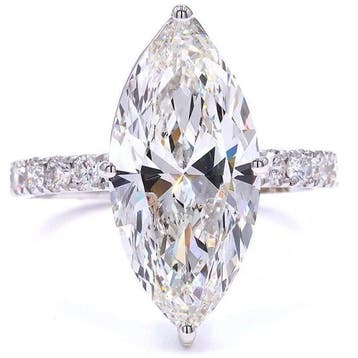 Ring - 18 karaat Witgoud - 6.01ct. tw. Diamant (Lab-grown) -