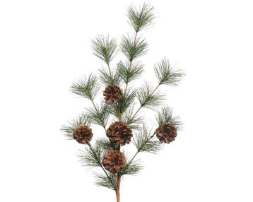 Dennengroen kerstgroen met dennenappels 50 cm per tak, Nieuw