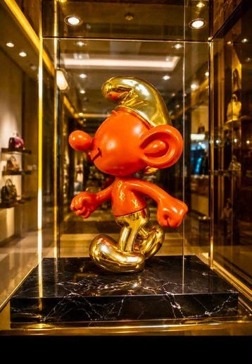 NewArtsy X - Smurf Statue Louis Vuitton XL, Antiek en Kunst