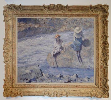 Chris van Dijk (1952) Impressionist -  Près de la cascade, Antiek en Kunst