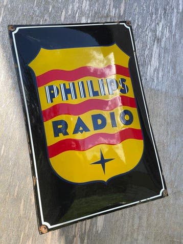 Enseigne en émail - PHILIPS Radio – Panneau émaillé XXL 60