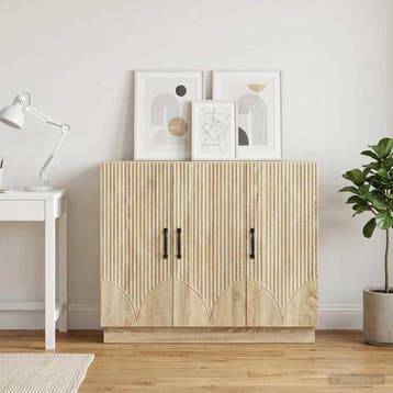 vidaXL Dressoir Sonoma Eiken 89 x 34,5 x 77 cm Bewerkt hout, Verzenden