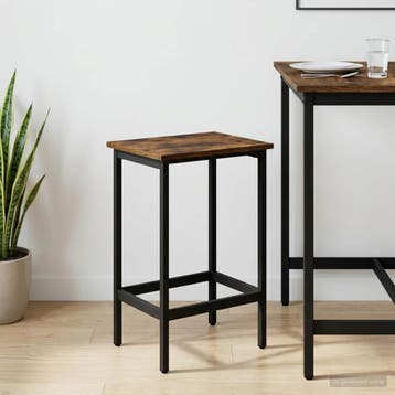vidaXL Barkruk Gerookt eiken 40 x 32 x 64 cm Bewerkt hout, Verzenden, Nieuw