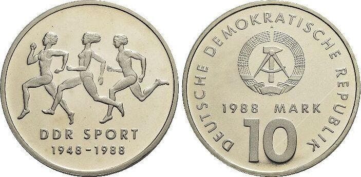 10 Mark 1988 A duitse Demokratische Republik, Postzegels en Munten, Munten | Europa | Niet-Euromunten, België, Verzenden