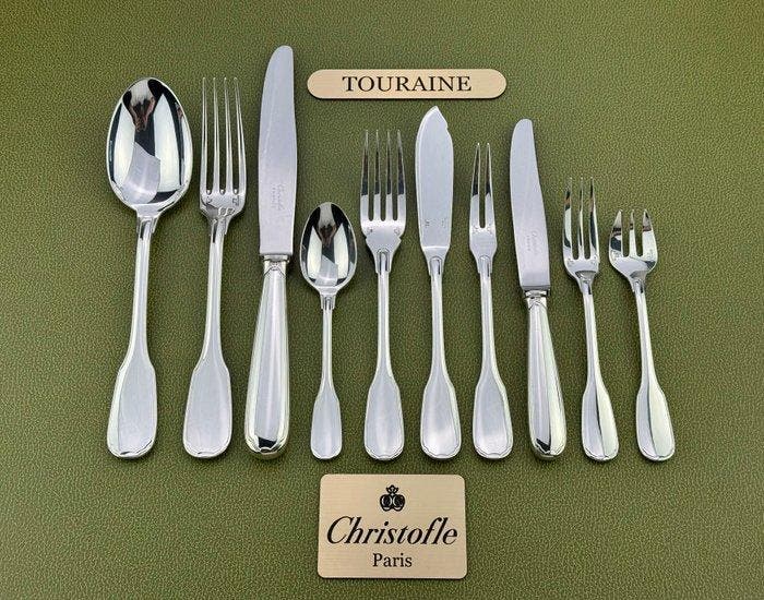 Christofle - Tafelservies voor 12 (127) - Touraine -, Antiek en Kunst, Antiek | Meubels | Tafels