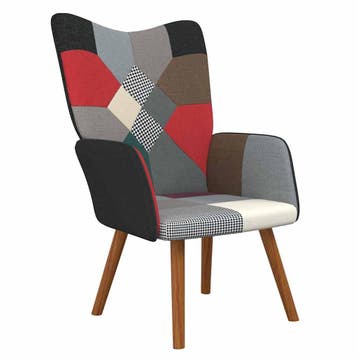 vidaXL Relaxstoel patchwork stof, Maison & Meubles, Fauteuils, Verzenden