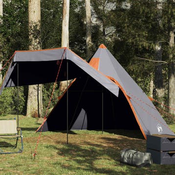 vidaXL Tipitent 5-persoons waterdicht grijs, Caravans en Kamperen, Verzenden, Nieuw