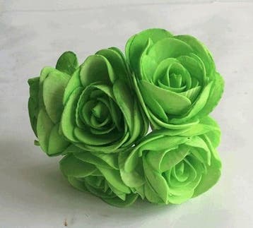 Camelia Ranonkel Groen Neon Foambloem doos 30 stuks, Nieuw