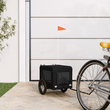 vidaXL Hondenfietstrailer oxford stof en ijzer zwart, Verzenden