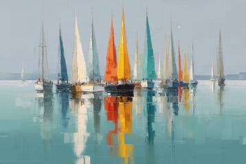 Lea Ottavi - Colorful Sailing Harmony · XXL · Hand signed