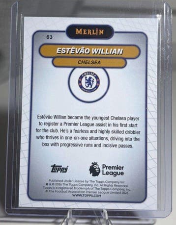 2025/26 Topps Merlin Estêvão Willian Carte sérialisée, Carte