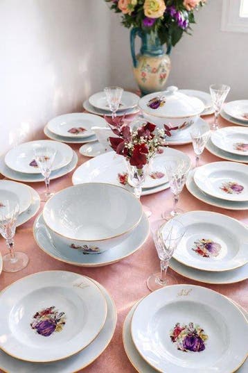 Limoges - Eetservies voor 12 - Porselein, Antiek en Kunst