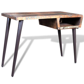 vidaXL Bureau met ijzeren poten gerecycled hout, Verzenden