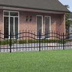 vidaXL Tuinhek Woerden met speerpunt zwart 240x75 cm staal, Tuin en Terras, Tuinhekken en Hekwerk, Verzenden, Nieuw