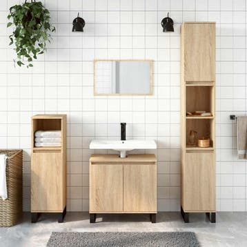 vidaXL Badkamerkast 58x33x60 cm bewerkt hout sonoma, Verzenden, Nieuw