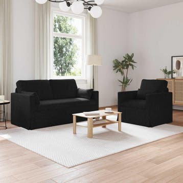 vidaXL bank / zetelstel 2 st Zwart Stof, Huis en Inrichting, Verzenden, Nieuw