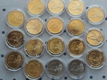 Europa. 2 Euro 2004/2015 (20 coins) - colored by a private