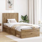 vidaXL Bedframe met opbergruimte en hoofdbord Artisanaal, Verzenden, Nieuw