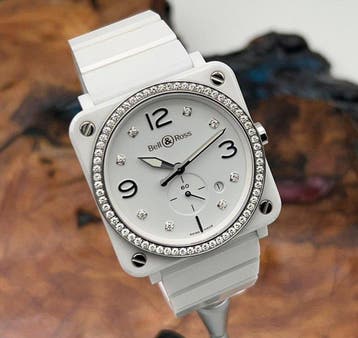 Bell & Ross - BRS White Ceramic Diamonds - BRS-64-CSWH -, Bijoux, Sacs & Beauté, Montres | Hommes
