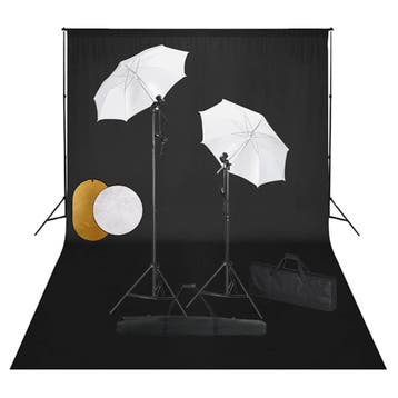 vidaXL Fotostudioset met lampen, paraplus, achtergrond en, Verzenden
