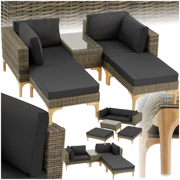 Rotanlounge met aluminium frame Bellaria - natuur, Jardin & Terrasse, Ensembles de jardin, Envoi