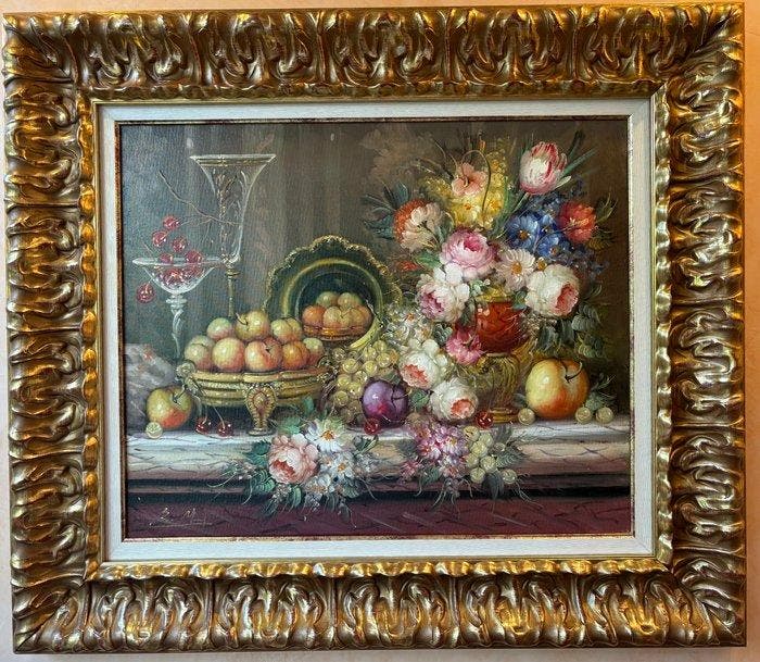 Roberto Michel (1944) - Naturaleza muerta, Antiquités & Art, Art | Peinture | Classique
