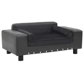 vidaXL Hondenbank 81x43x31 cm pluche en kunstleer, Verzenden