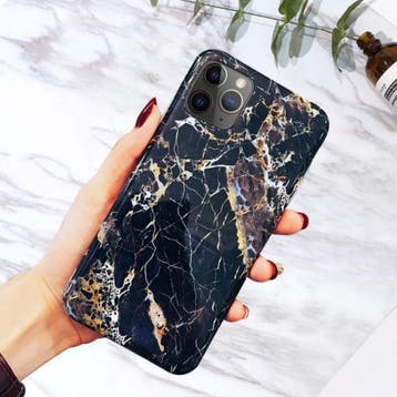 iPhone X Hoesje Marmer Textuur - Shockproof Glossy Case, Verzenden, Nieuw