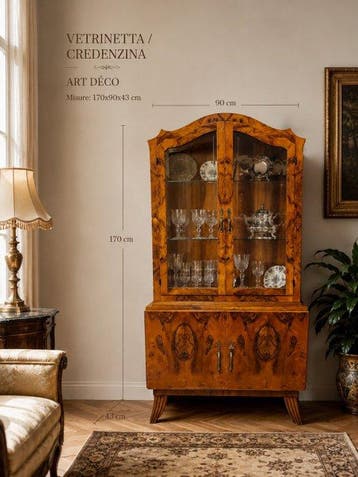 Vitrine - Bois, Verre - Vitrine Art Déco