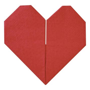 Servetten Origami Hart 16,5cm 16st, Hobby & Loisirs créatifs, Articles de fête, Verzenden