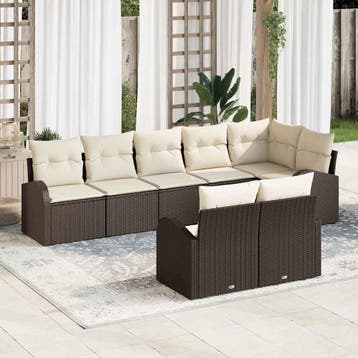 vidaXL Tuinbank Set 8 st 8-Aantal zitplaatsen poly rattan, Verzenden