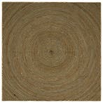 vidaXL Tapijt Natuurlijk en zwart 200 x 200 cm Jute, Maison & Meubles, Ameublement | Tapis & Moquettes, Verzenden