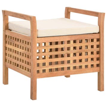 vidaXL Opbergbankje 49x48x49 cm massief walnotenhout, Huis en Inrichting, Verzenden, Nieuw