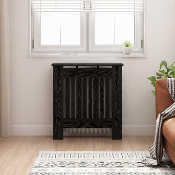 vidaXL Radiator Cover Zwart eiken 78 x 19 x 81,5 cm Bewerkt, Verzenden