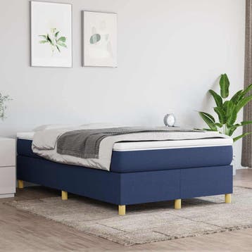 vidaXL Boxspring bed 120x200 cm stof blauw, Verzenden