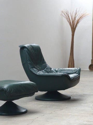 Fauteuil - « Tulipe » - Cuir - chaise pivotante