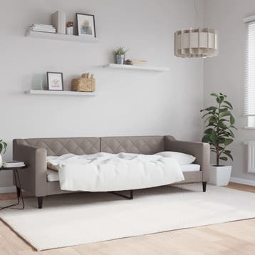 vidaXL Slaapbank 80x200 cm stof taupe, Verzenden