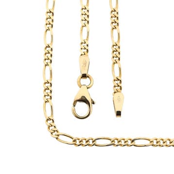 Gouden Figaro schakelketting, Handtassen en Accessoires, Kettingen, Ophalen of Verzenden, Gebruikt, Goud, Goud