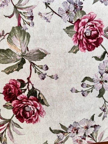 - Stof San Leucio met bloemmotief pioenen fuchsia - Textiel