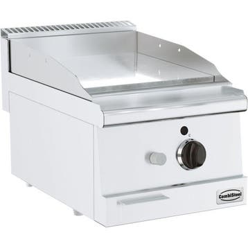 Base 600 Gas Bakplaat | 6kW | Verchroomd | Glad |, Verzenden