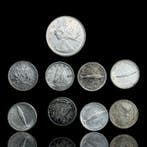 Canada. Lote de 9 Moedas de Prata, várias datas Várias Datas