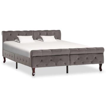 vidaXL Bedframe fluweel grijs 140x200 cm, Verzenden