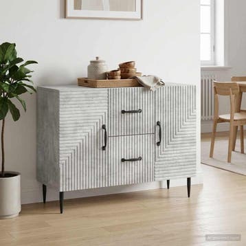 vidaXL Dressoir met lade Betongrijs 89 x 34,5 x 60 cm, Huis en Inrichting, Verzenden, Nieuw