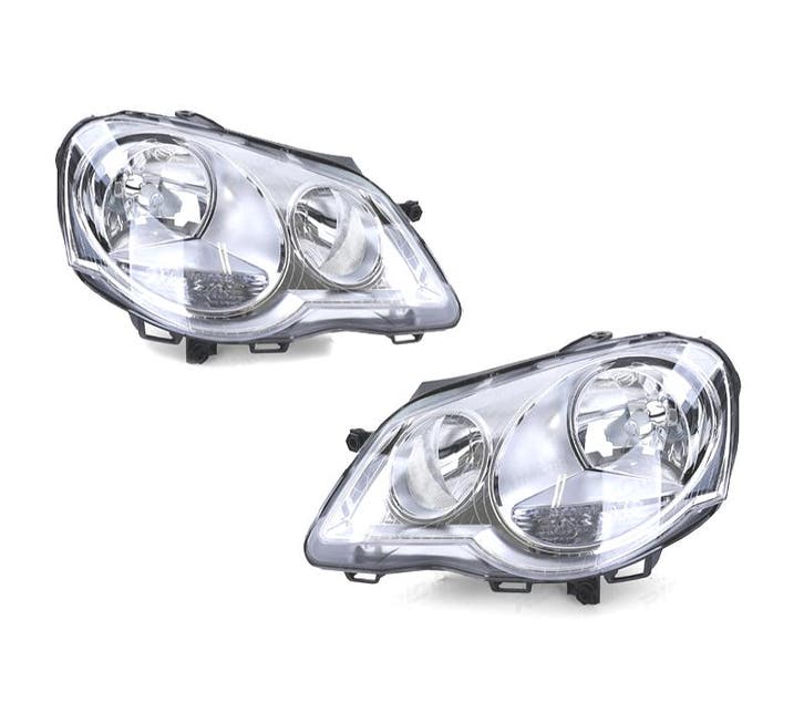 PHARES POUR VOLKSWAGEN VW POLO VI 05-09 CHROMÉ, Auto-onderdelen, Verlichting, Verzenden
